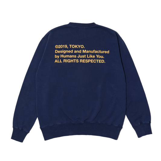 ALLENWOOD LIBERTY LOGO CREW SWEAT COBALT BLUE