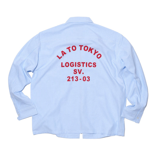 SWJP OXFORD ZIP SHIRT BLUE