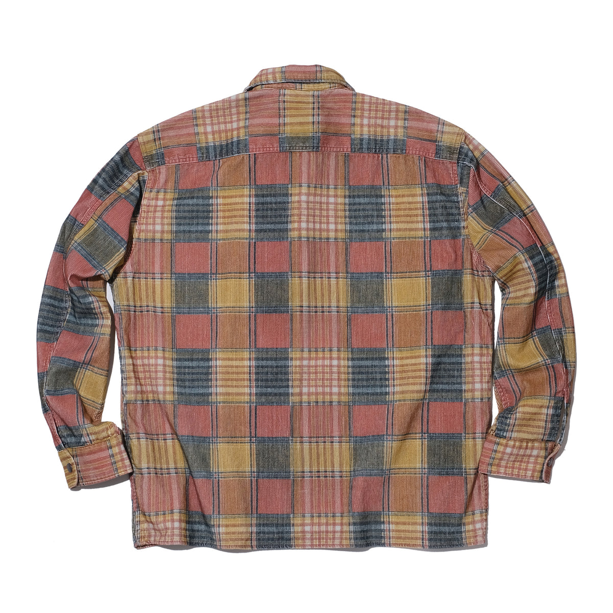 SWJP CORDUROY PLAID ZIP UP SHIRT MULTI