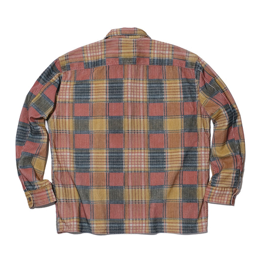 SWJP CORDUROY PLAID ZIP UP SHIRT MULTI