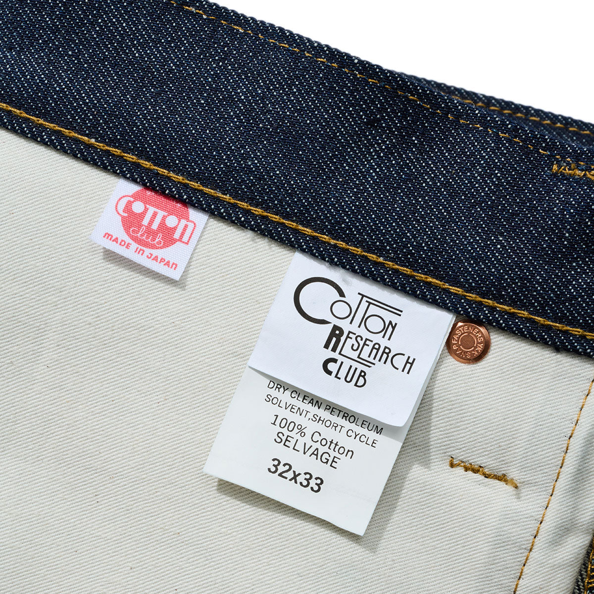 COTTON RESEARCH CLUB SELVAGE INDIGO DENIM JEANS INDIGO