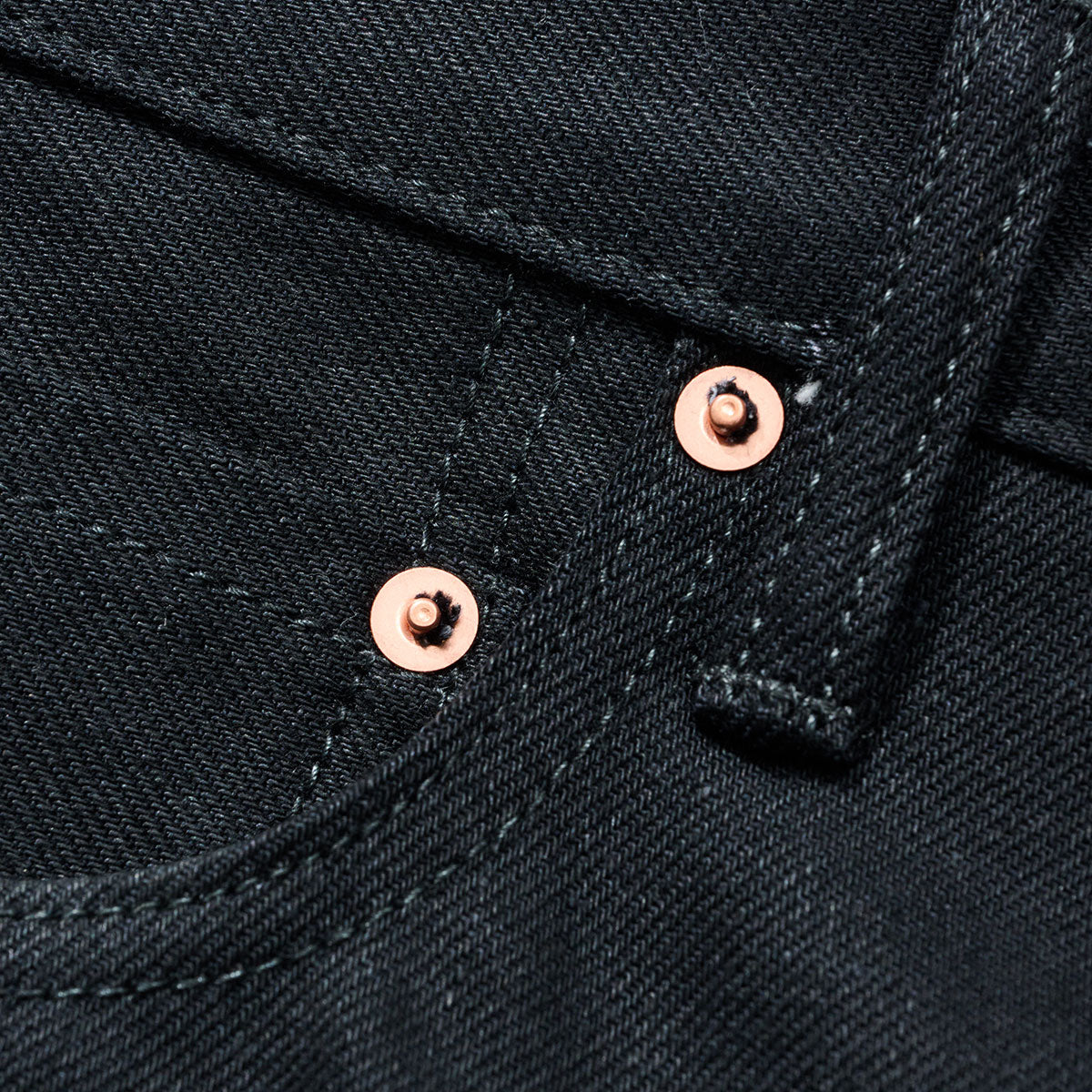 COTTON RESEARCH CLUB SELVAGE BLACK DENIM JEANS BLACK