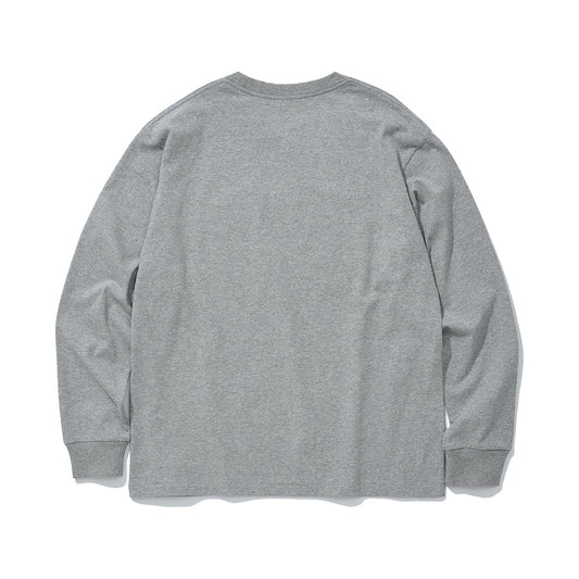 COTTON RESEARCH CLUB L/S T-SHIRT HEATHER GRAY