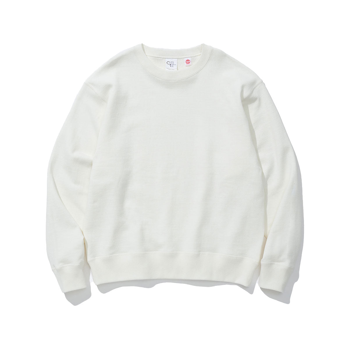 COTTON RESEARCH CLUB LOOPWHEEL TERRY CREW NECK WHITE