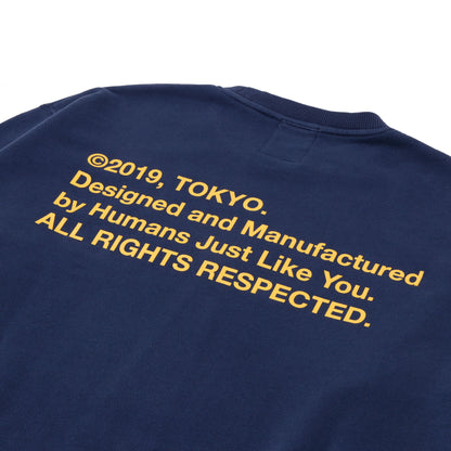 ALLENWOOD LIBERTY LOGO CREW SWEAT COBALT BLUE