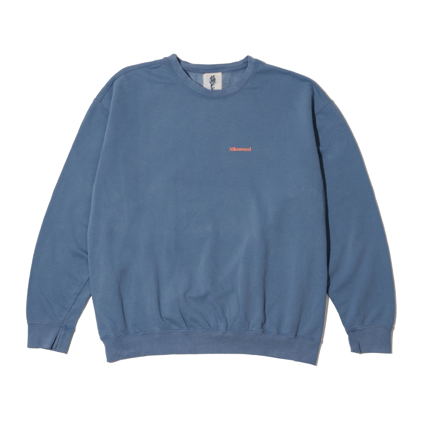 ALLENWOOD GARMENT DYED CREW SWEAT BLUE JEAN