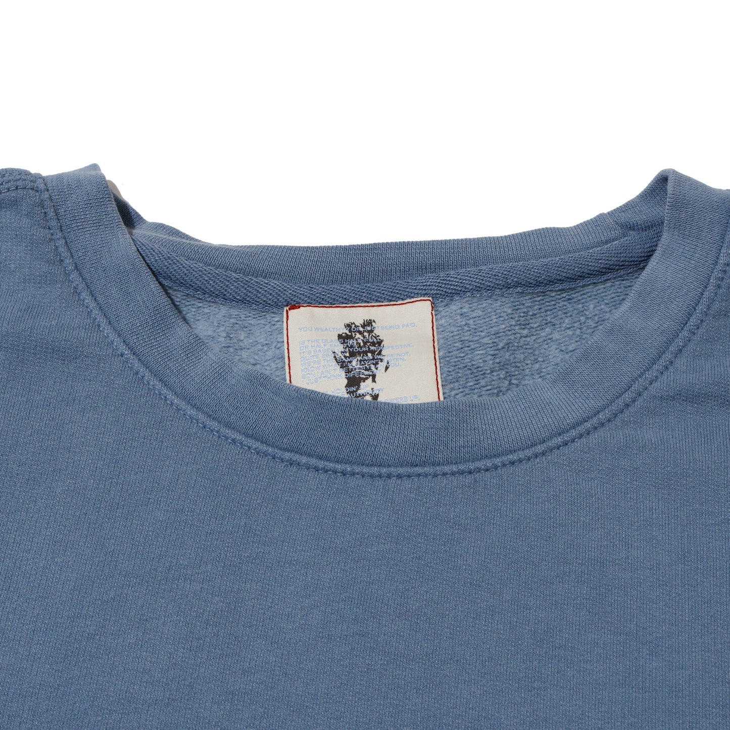 ALLENWOOD GARMENT DYED CREW SWEAT BLUE JEAN
