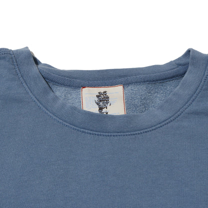 ALLENWOOD GARMENT DYED CREW SWEAT BLUE JEAN