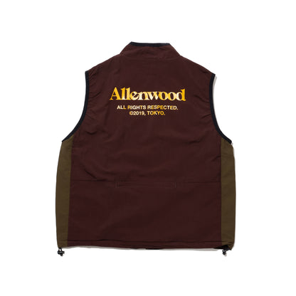 ALLENWOOD NYLON PACKABLE VEST BROWN/OLIVE