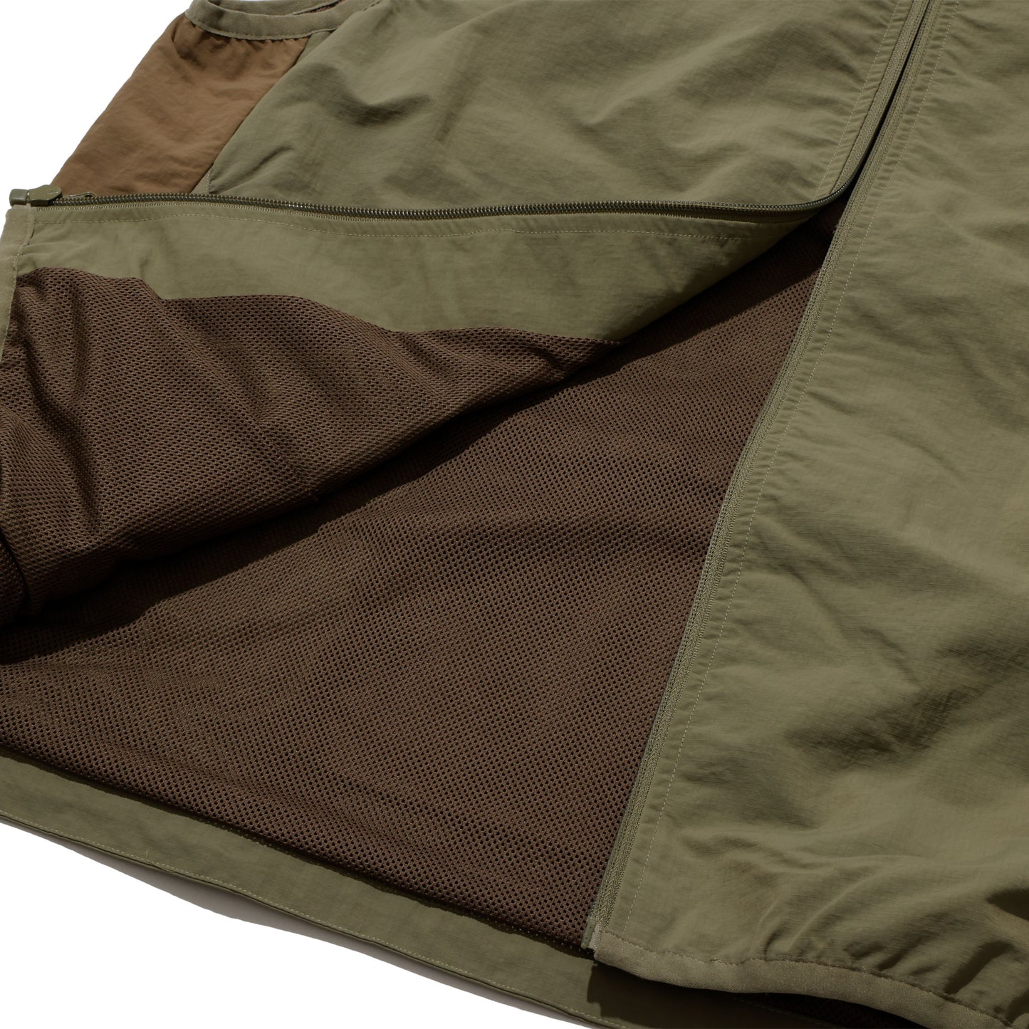 ALLENWOOD NYLON PACKABLE VEST MOSS/LIGHT BROWN
