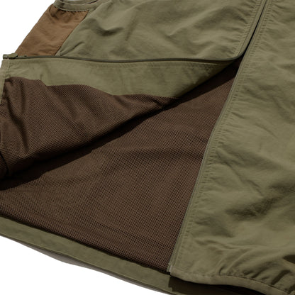 ALLENWOOD NYLON PACKABLE VEST MOSS/LIGHT BROWN