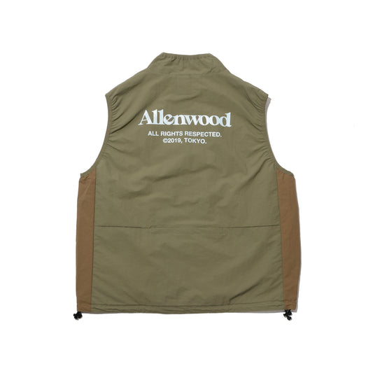 ALLENWOOD NYLON PACKABLE VEST MOSS/LIGHT BROWN