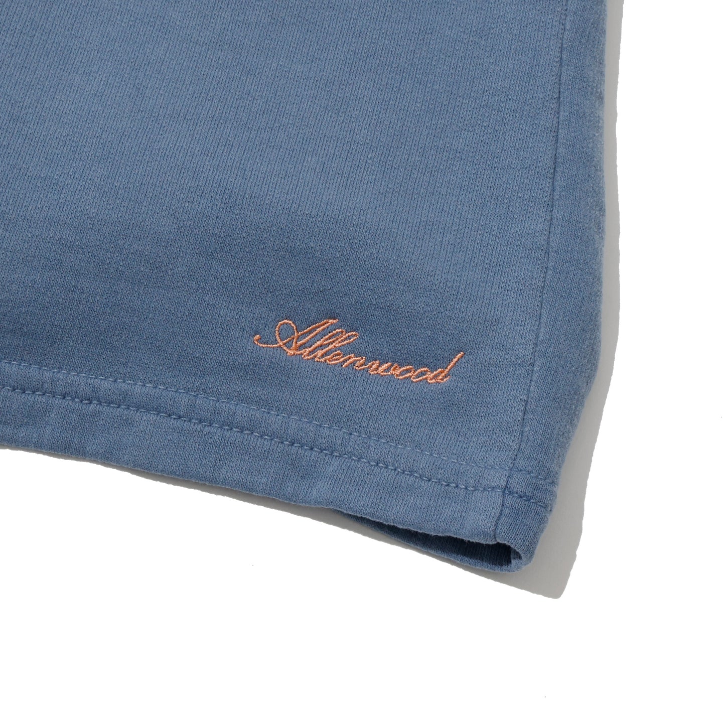ALLENWOOD GARMENT DYE SWEAT SHORTS BLUE JEAN