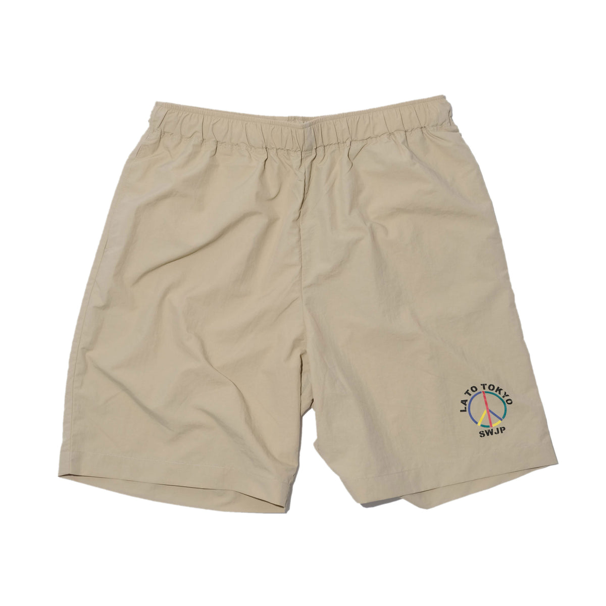 SWJP LA TO TOKYO NYLON SHORTS BEIGE