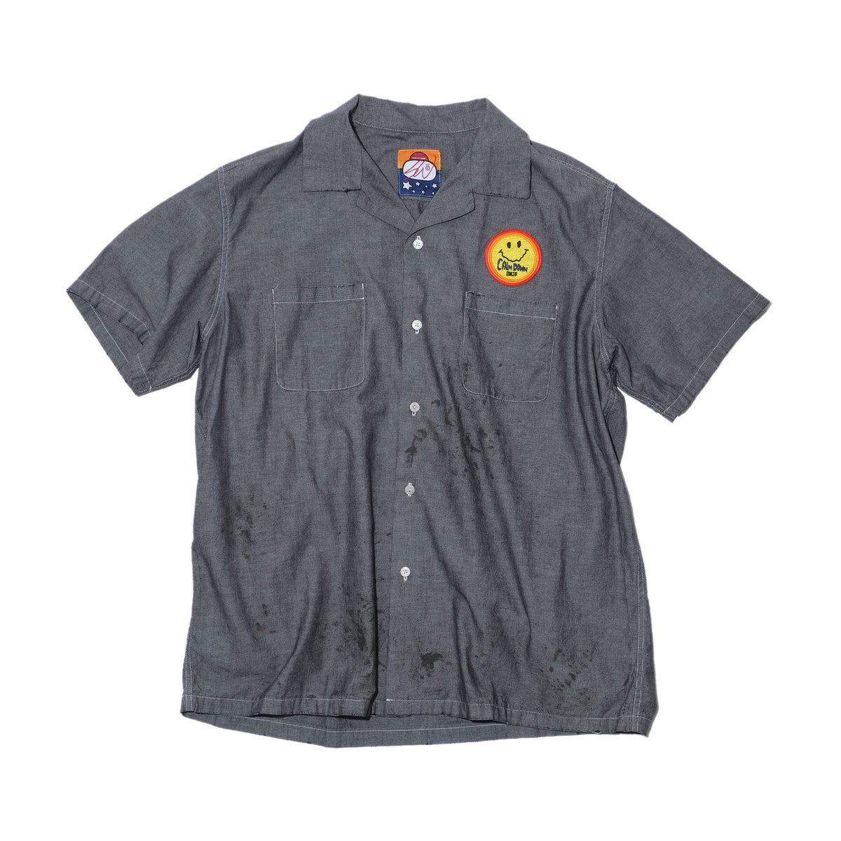 SWJP WRITERS BLOCK CHAMBRAY SHIRT W/O PAINT BLACK