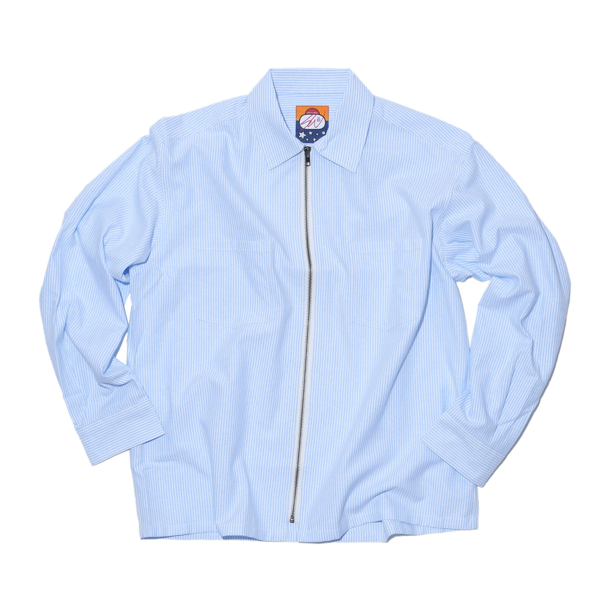 SWJP OXFORD ZIP SHIRT BLUE