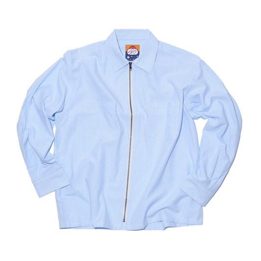 SWJP OXFORD ZIP SHIRT BLUE