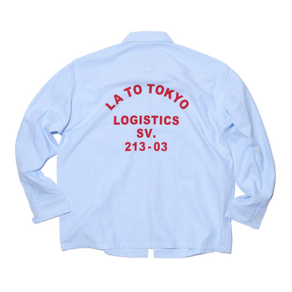 SWJP OXFORD ZIP SHIRT BLUE