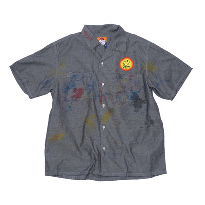 SWJP WRITERS BLOCK CHAMBRAY SHIRT W/ PAINT BLACK