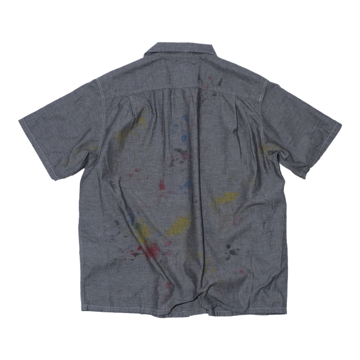 SWJP WRITERS BLOCK CHAMBRAY SHIRT W/ PAINT BLACK