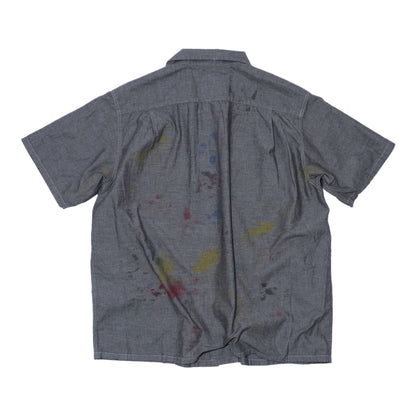 SWJP WRITERS BLOCK CHAMBRAY SHIRT W/ PAINT BLACK