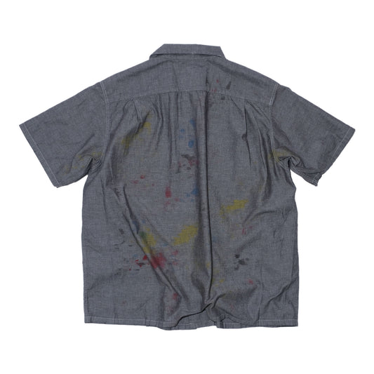 SWJP WRITERS BLOCK CHAMBRAY SHIRT W/ PAINT BLACK