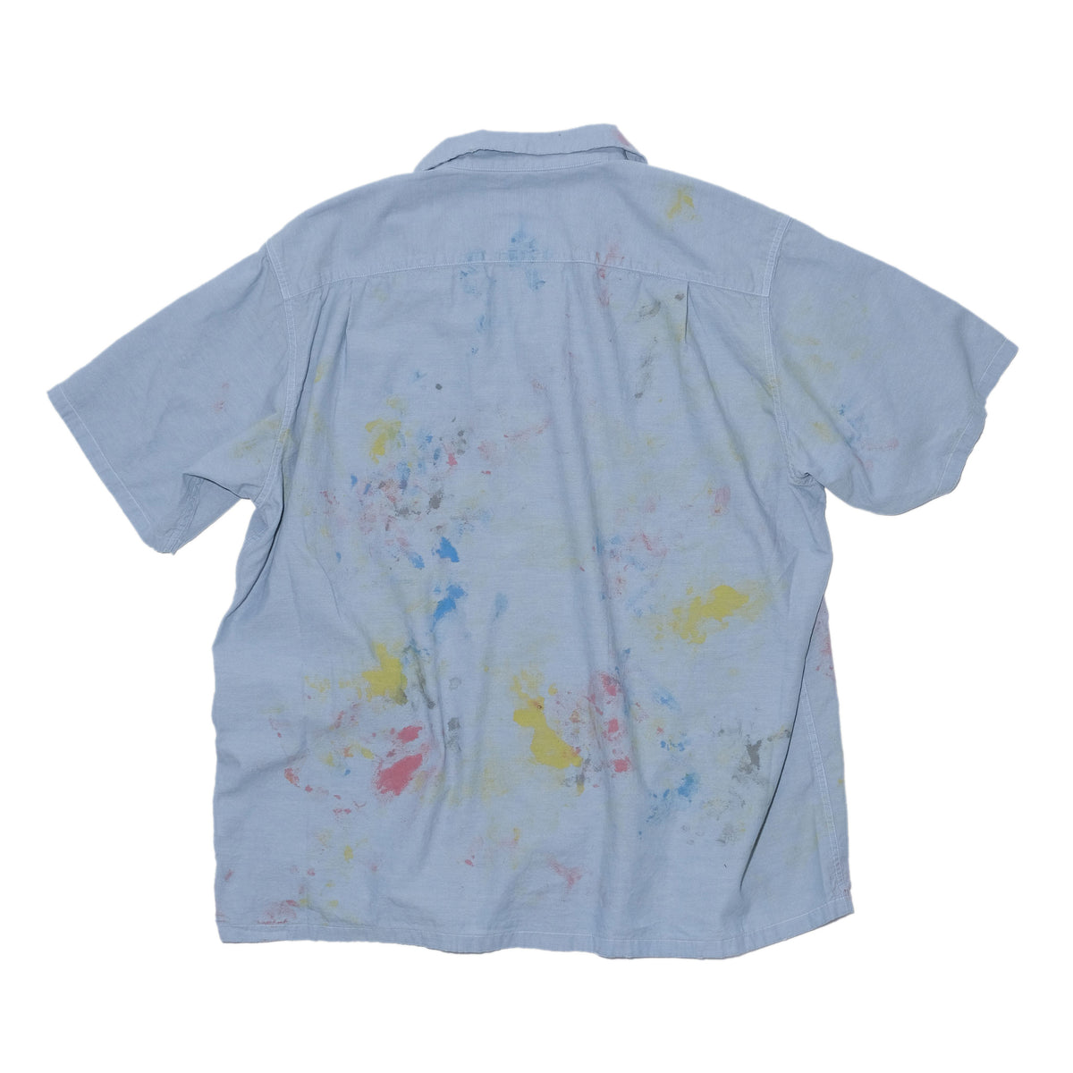SWJP WRITERS BLOCK CHAMBRAY SHIRT W/ PAINT BLUE