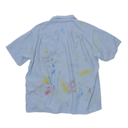 SWJP WRITERS BLOCK CHAMBRAY SHIRT W/ PAINT BLUE