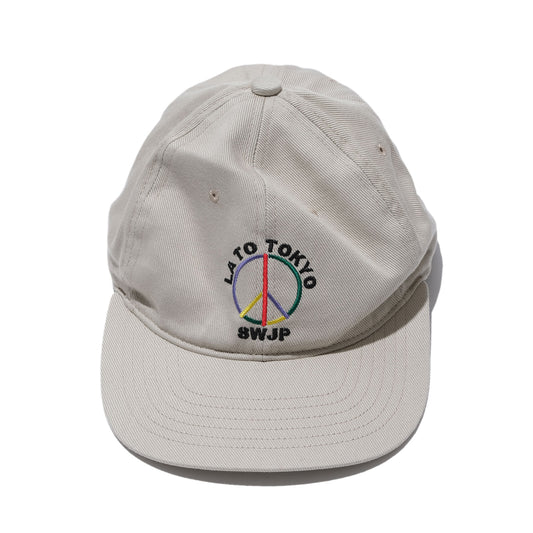 SWJP LA TO TOKYO PEACE CAP BEIGE