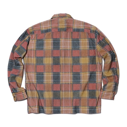 SWJP CORDUROY PLAID ZIP UP SHIRT MULTI