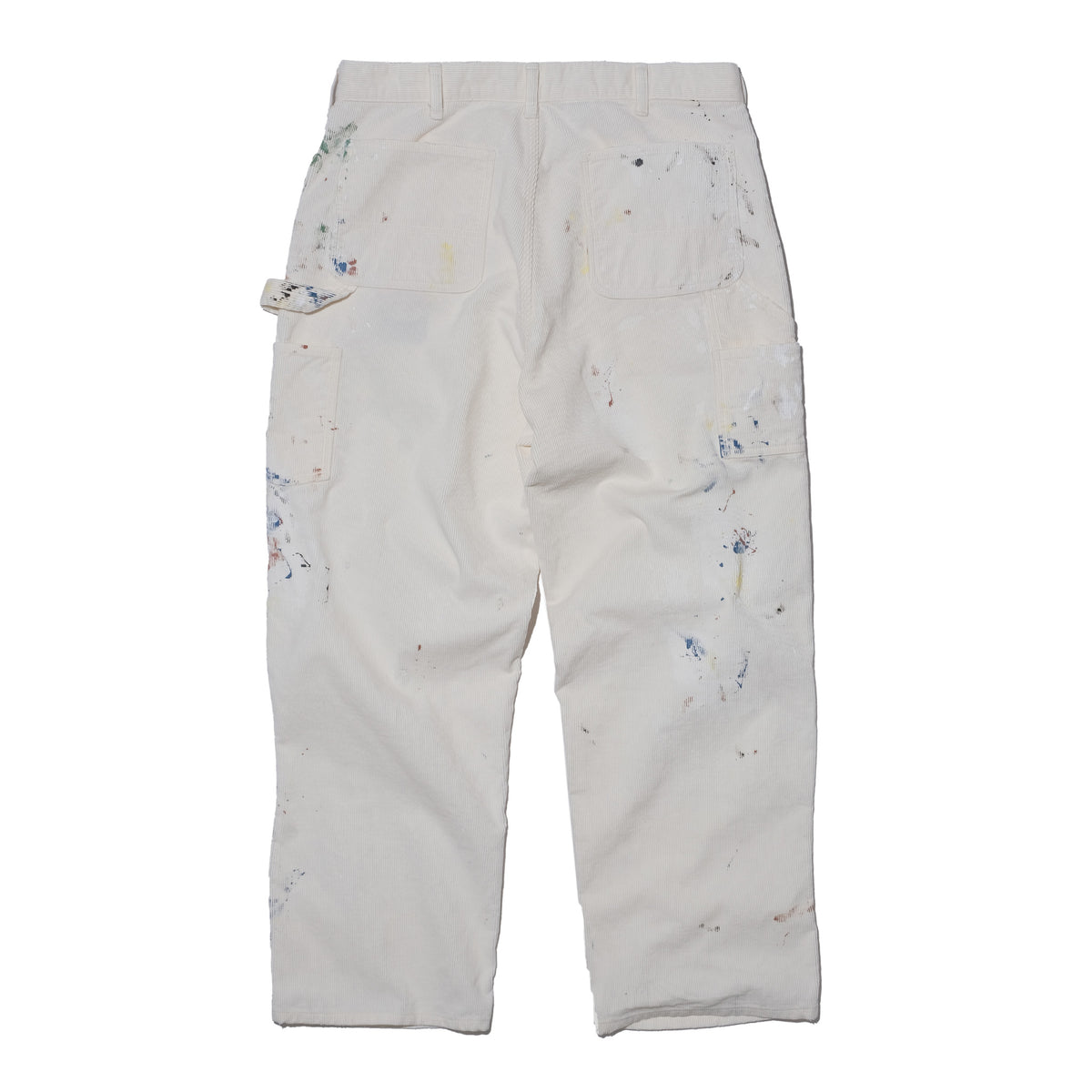 SWJP CORDUROY CARPENTER PAINTED PANTS WHITE