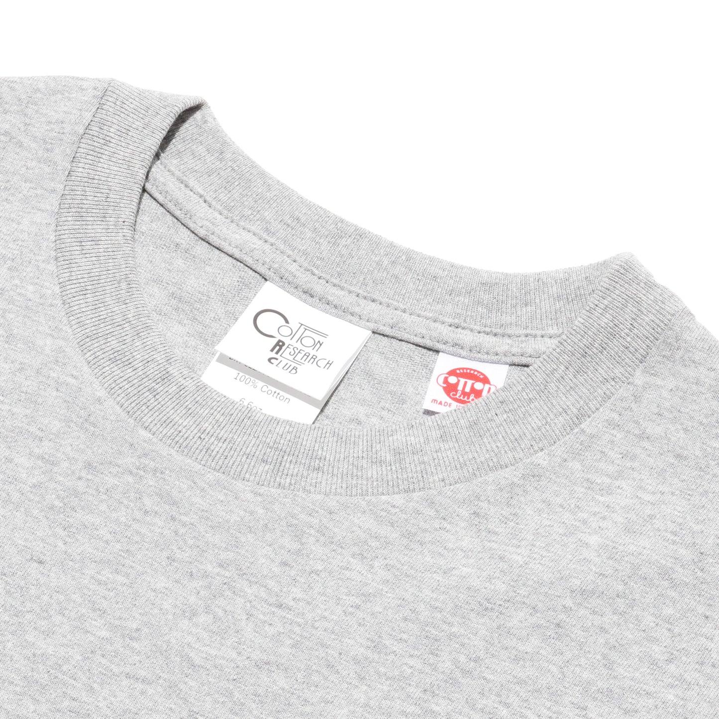 COTTON RESEARCH CLUB S/S TUBULAR T-SHIRT HEATHER GRAY