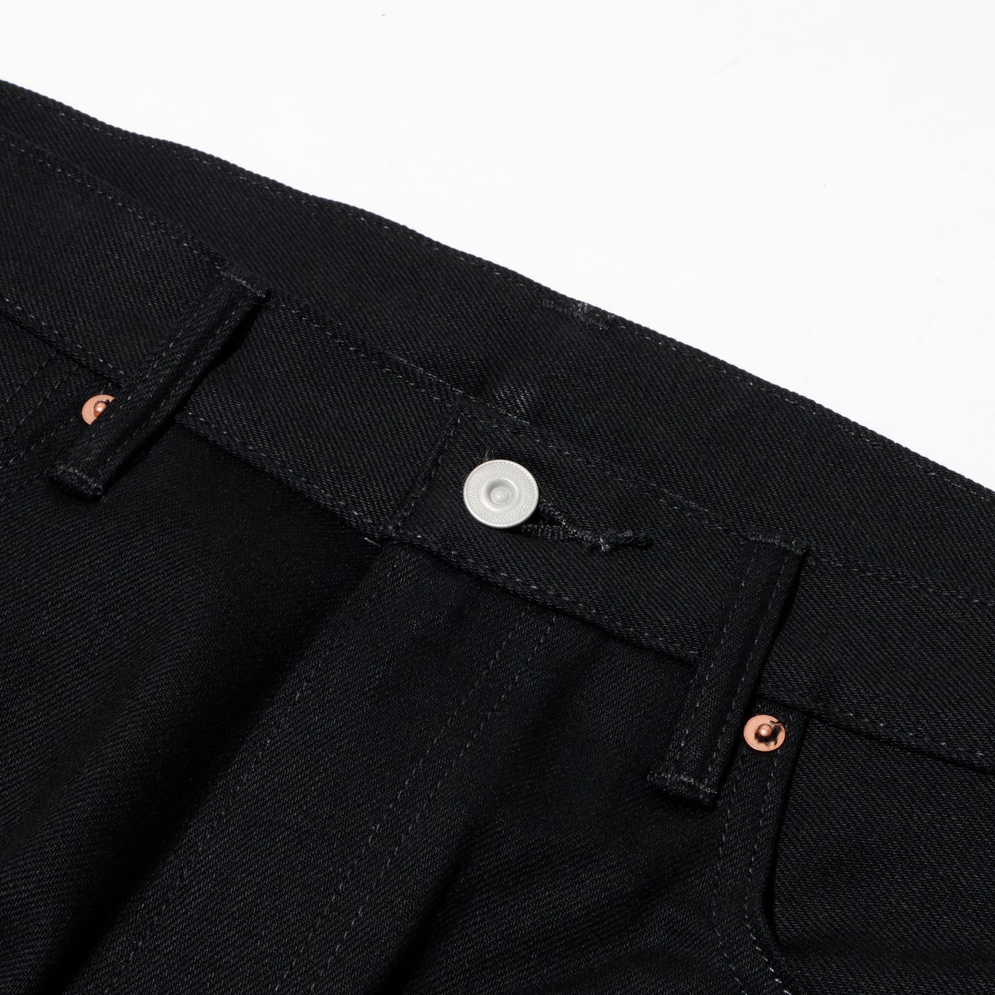 COTTON RESEARCH CLUB SELVAGE BLACK DENIM JEANS BLACK