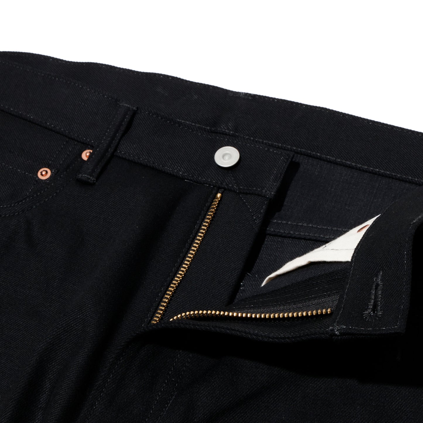 COTTON RESEARCH CLUB SELVAGE BLACK DENIM JEANS BLACK