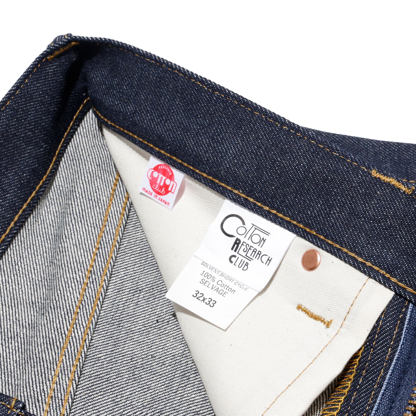COTTON RESEARCH CLUB SELVAGE INDIGO DENIM JEANS INDIGO