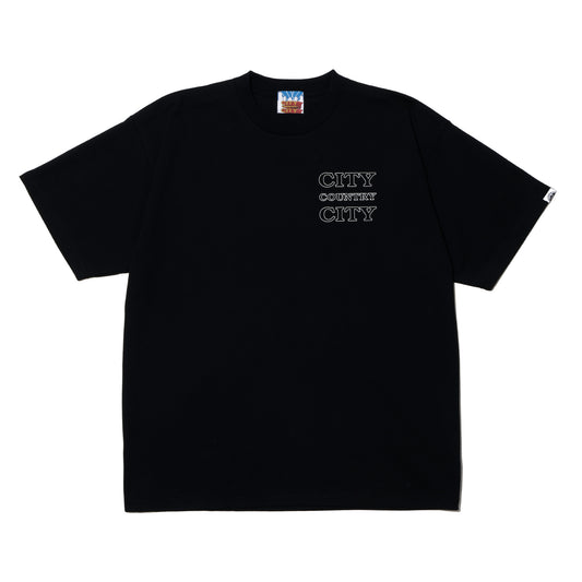 CITY COUNTRY CITY COTTON T-SHIRT CITY C CITY BLACK