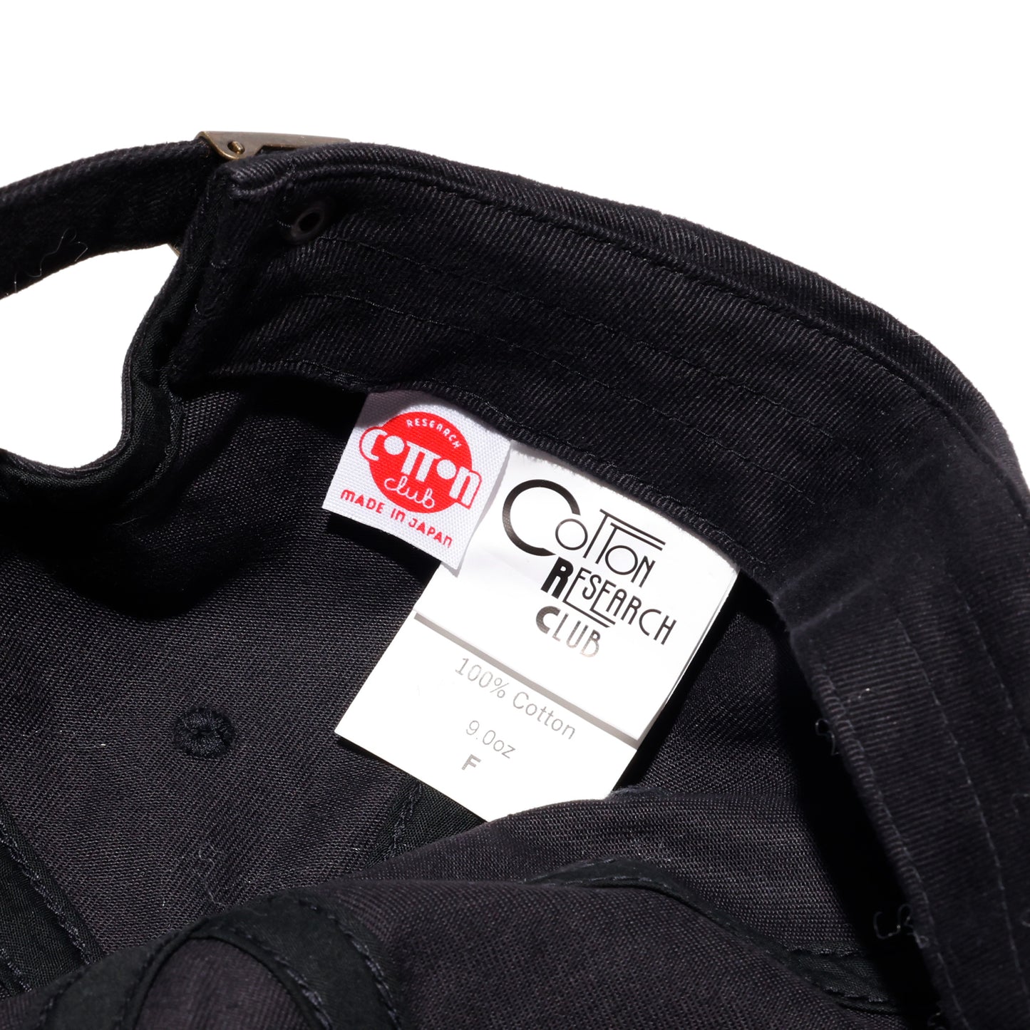 COTTON RESEARCH CLUB LOGO EMBROIDERY CAP BLACK/BLACK