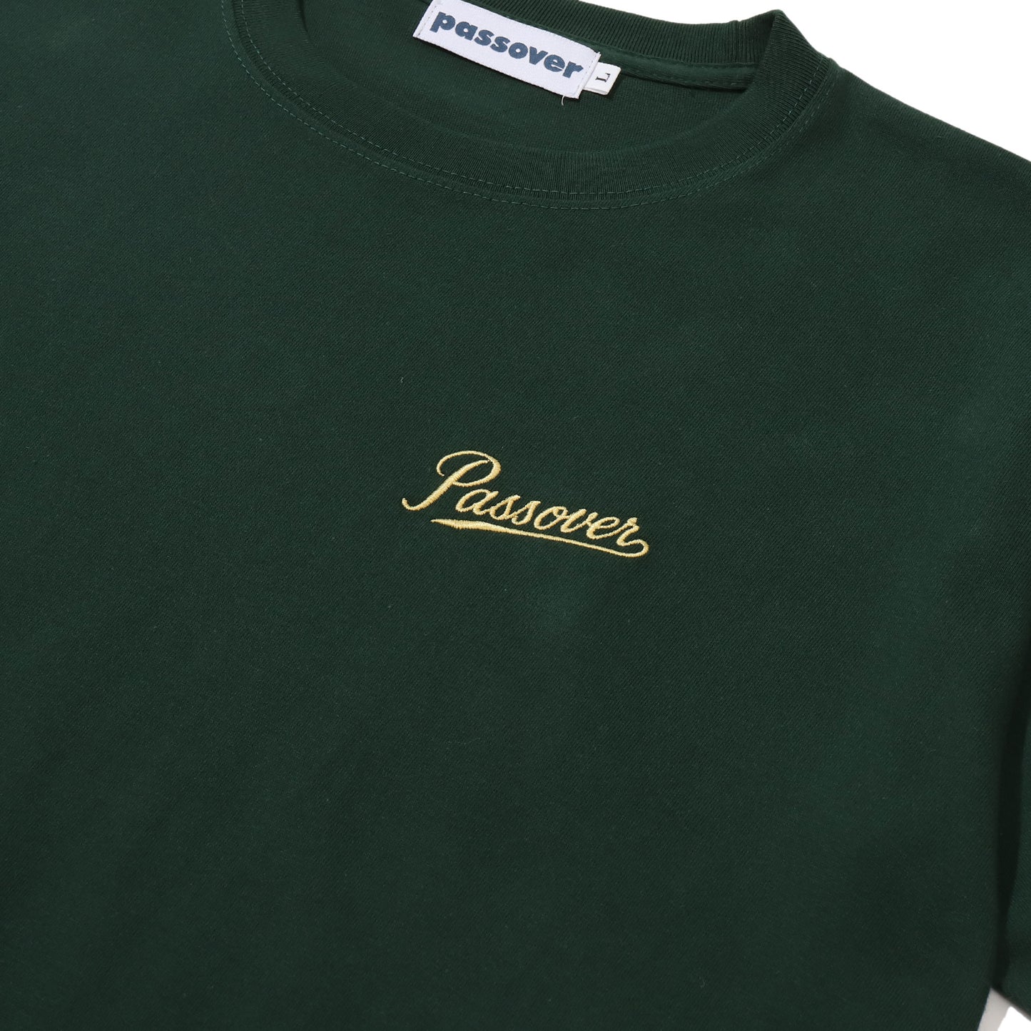 PASSOVER EMB TEE FORESTGREEN/YELLOW