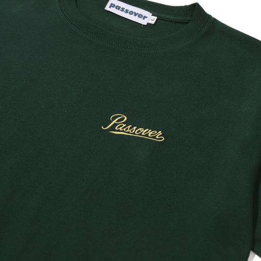 PASSOVER EMB TEE FORESTGREEN/YELLOW