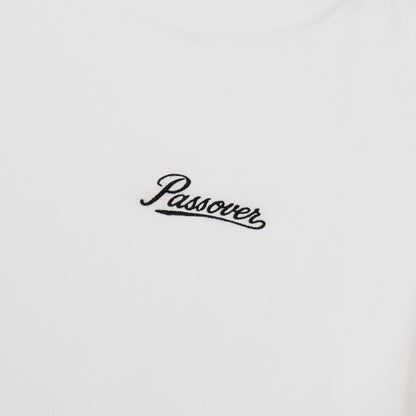 PASSOVER EMB TEE WHITE/BLACK