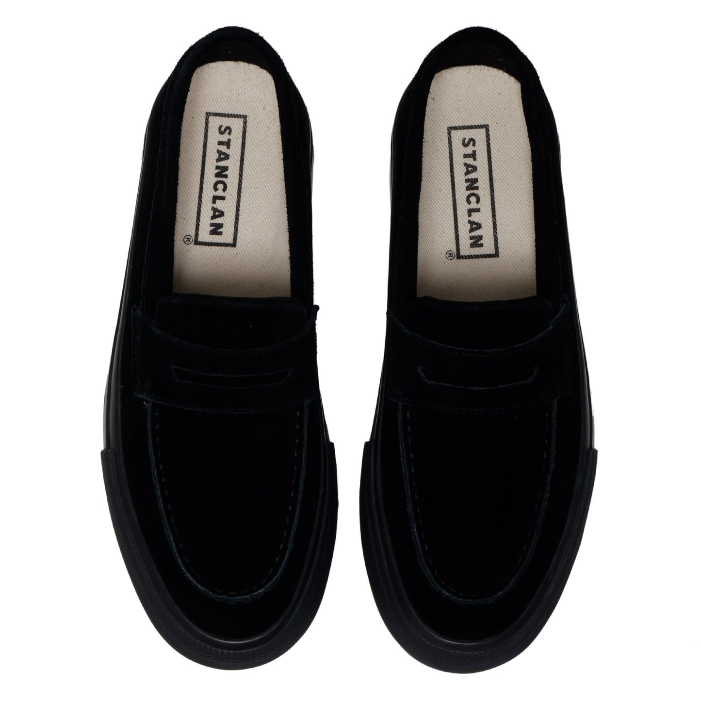 STANCLAN PENNY SUEDE BLACK MONO