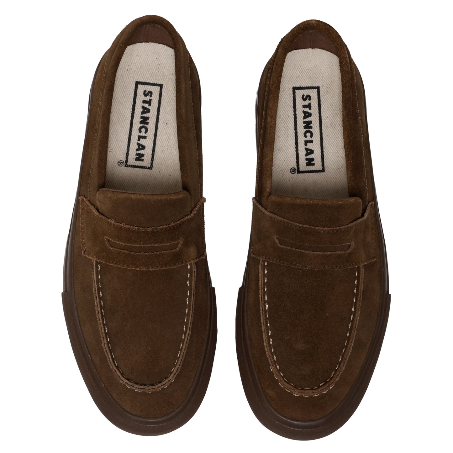 STANCLAN PENNY SUEDE BROWN MONO