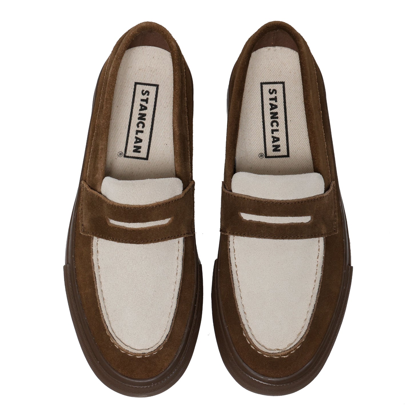 STANCLAN PENNY SUEDE BROWN/OFF WHITE