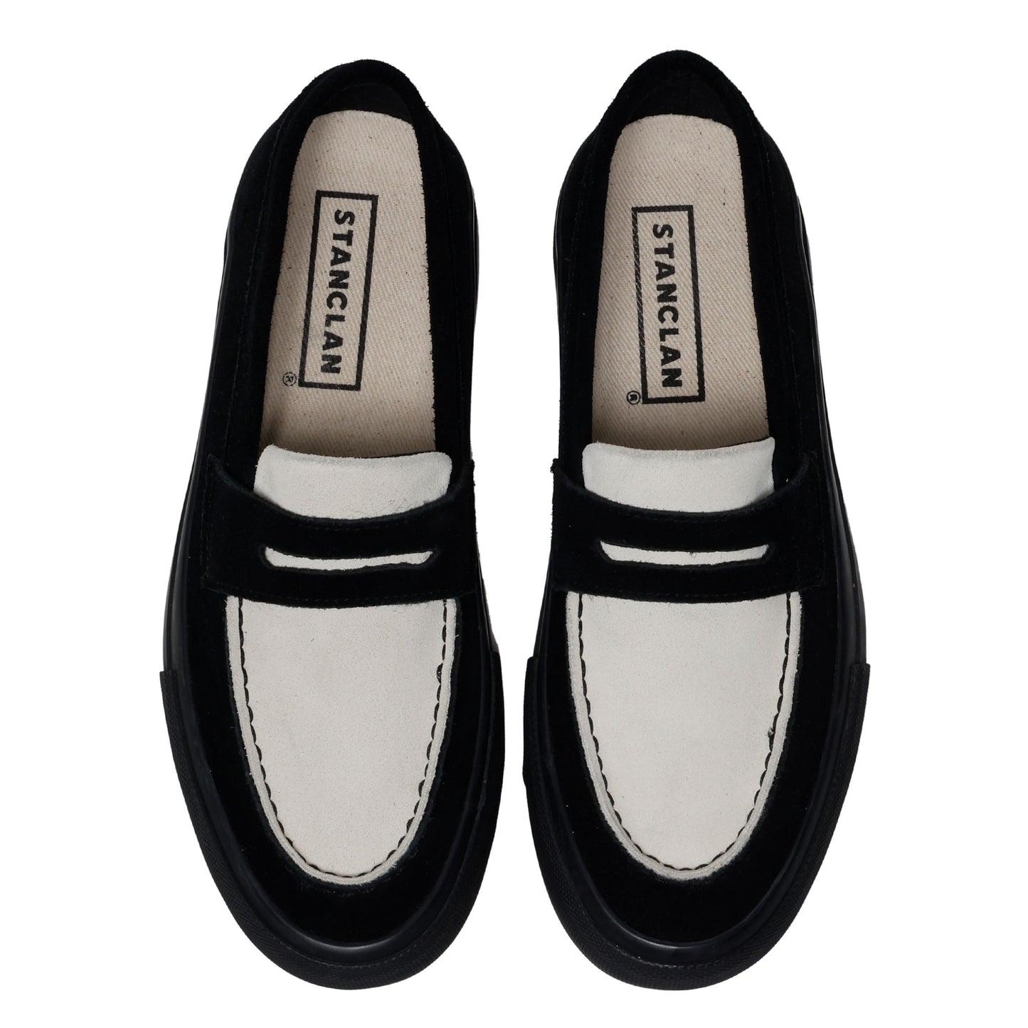 STANCLAN PENNY SUEDE BLACK/WHITE