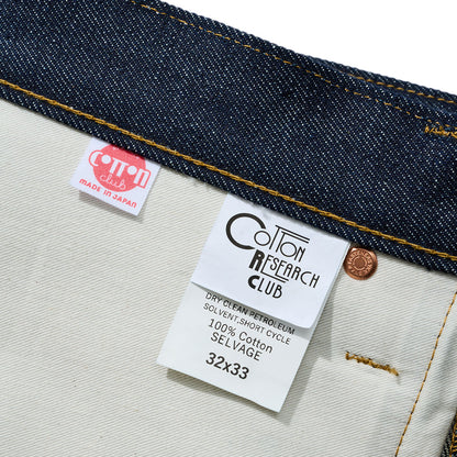 COTTON RESEARCH CLUB SELVAGE INDIGO DENIM JEANS INDIGO