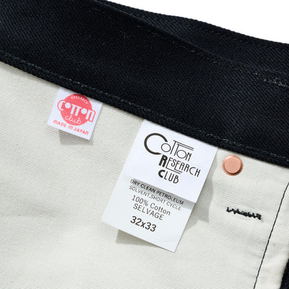 COTTON RESEARCH CLUB SELVAGE BLACK DENIM JEANS BLACK