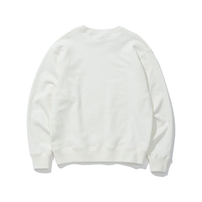 COTTON RESEARCH CLUB LOOPWHEEL TERRY CREW NECK WHITE