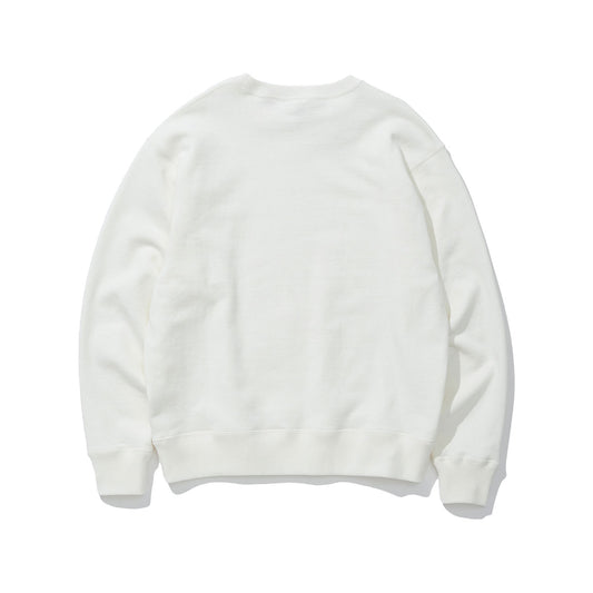 COTTON RESEARCH CLUB LOOPWHEEL TERRY CREW NECK WHITE