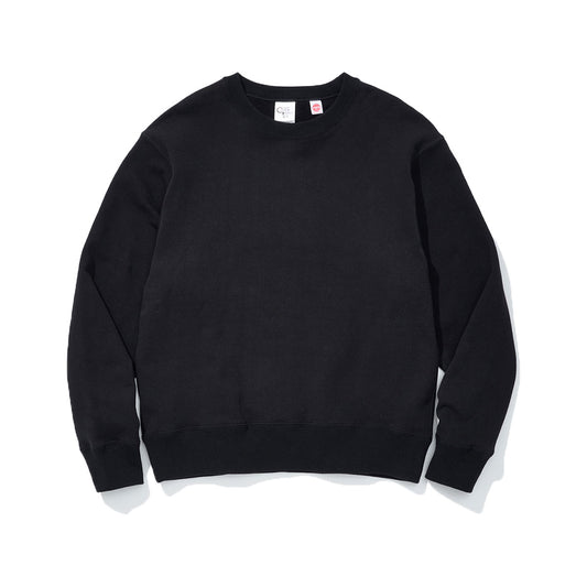 COTTON RESEARCH CLUB LOOPWHEEL TERRY CREW NECK BLACK