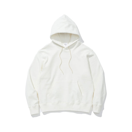 COTTON RESEARCH CLUB LOOPWHEEL TERRY HOODIE WHITE